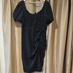 PrettyLittleThing Black Ruched Sheath Mini Dress